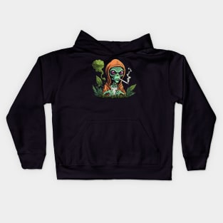 Alien Smoking Weed Kids Hoodie